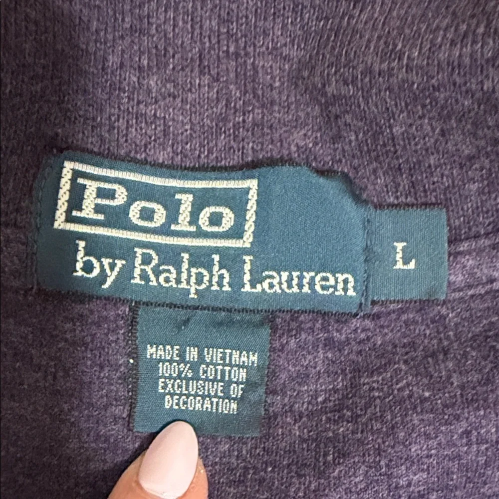 Vintage Polo Ralph Lauren Sweatshirt Men’s Sz. L Purple 1/4 Zip Sweater Cotton
